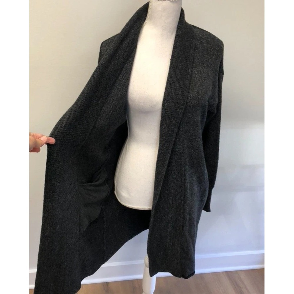 Three Dots  Mediym Open Kimono Sweater Womens Black Lightweight Very Soft